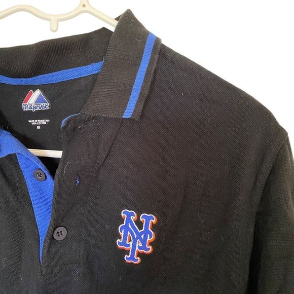Majestic New York Jets Collared short sleeve black shirt medium - Picture 2 of 5